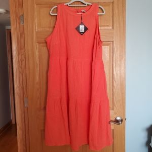 NWT Ava & Viv Sleeveless Tiered Midi Dress